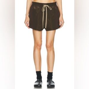 NWOT Fear of God Wrinkled Polyester Running Short Brown Pockets Unisex Large